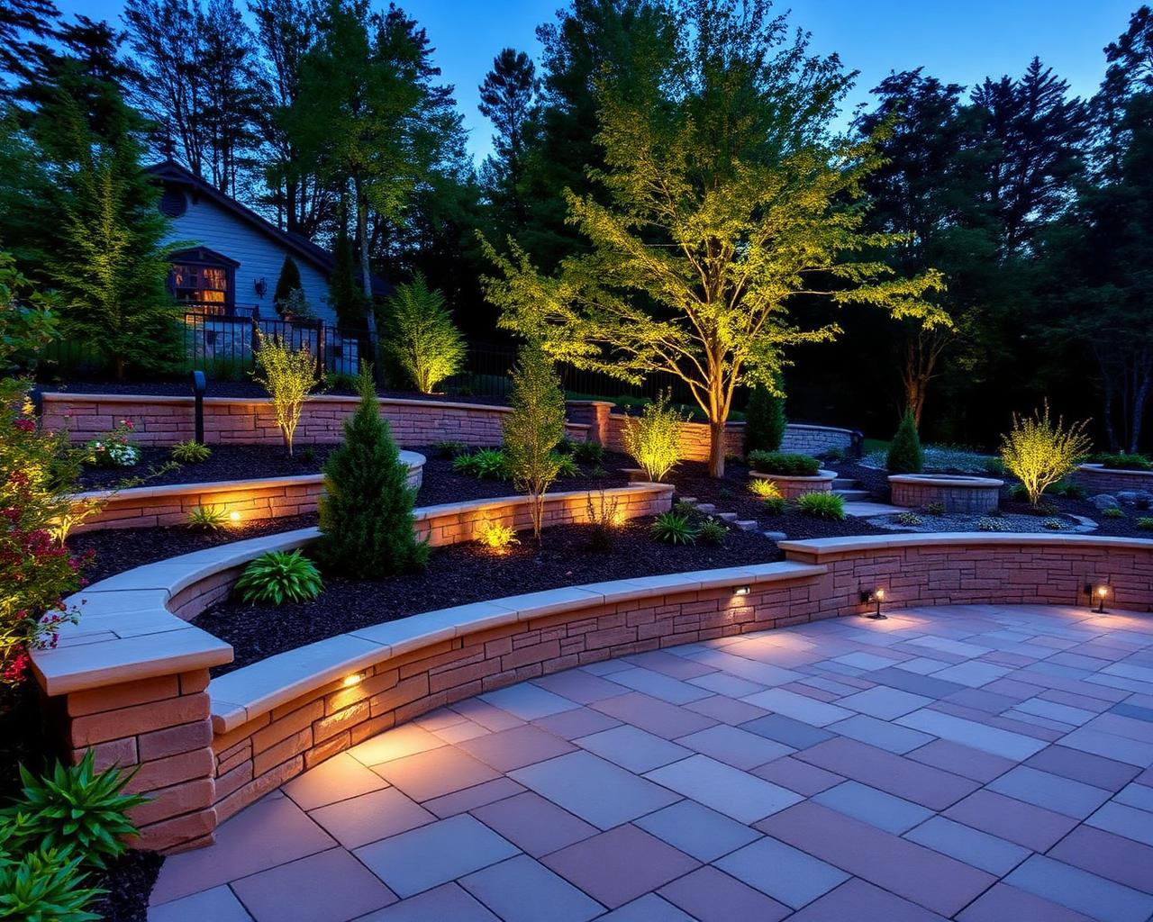 Tiered Patio & Lighting