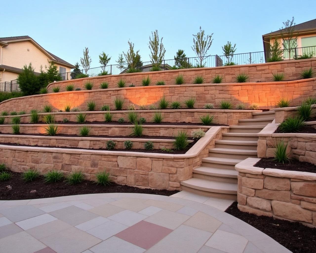 Terraced Retaining Walls